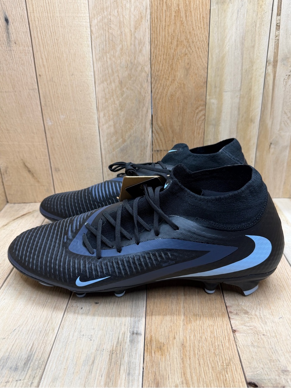 NIKE PHANTOM 6 ACADEMY HIGH FG/MG Black/BLUE Men Sz 13 SOCCER CLEATS HQ2278-003